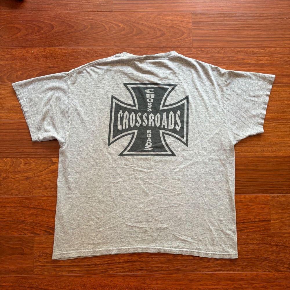 Vintage West Coast Choppers Style Bud Light Crossroads T-Shirt XL Gray 90s